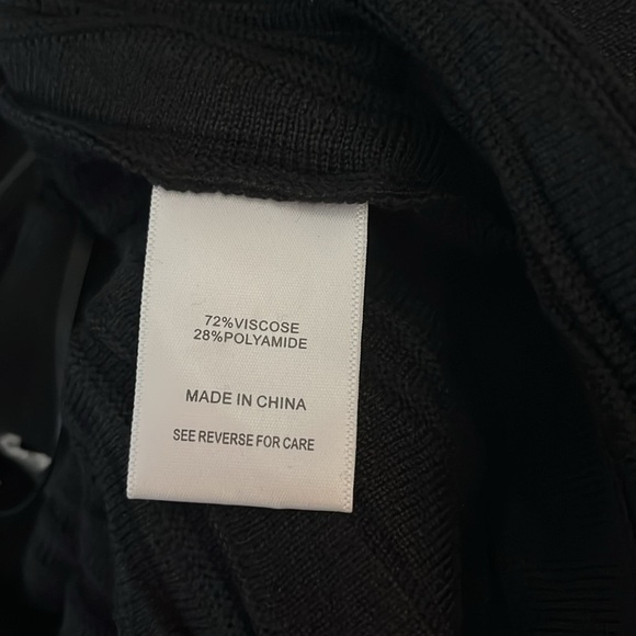 LUCY Paris Black XS Stretch Knit Sweater Midi Skirt Pleated Wave Ribbed Pattern - Picture 7 of 8